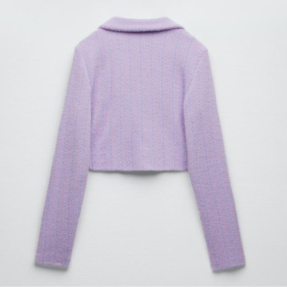 NWT Zara Women's Lavender Pink Cropped Jacket Size M - Picture 4 of 9